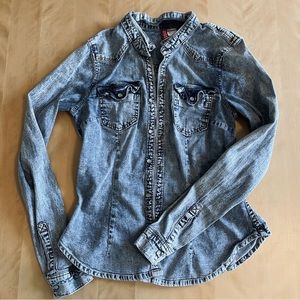 H&M Acid wash denim jacket
